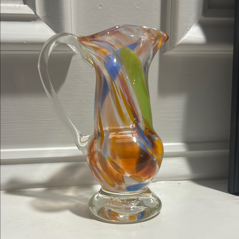 Harry Boyer circa 1974 Colorful Glass Art Vase